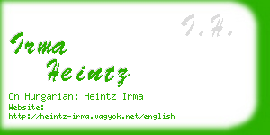 irma heintz business card